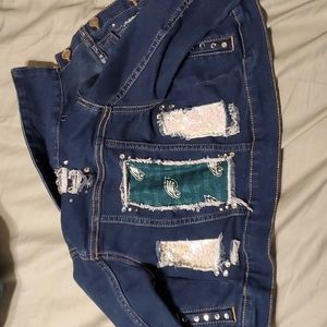 Denim Designs by Brittany 2T Eagles Bling Jean Jacket